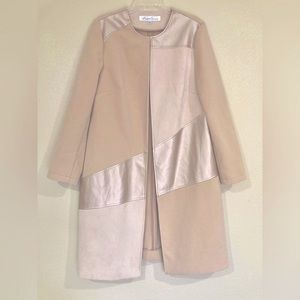 Kenneth Cole Beige Open Front Pea Coat